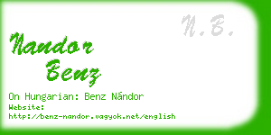 nandor benz business card